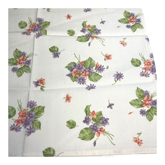Set Of 4 Waverly Garden Room Pink Purple Floral Bouquet Cloth Napkins 20" READ - Picture 3 of 7